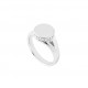 Woman signet ring round bezel 925 silver entourage feminine signet ring