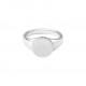 Woman signet ring round bezel 925 silver entourage feminine signet ring