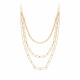 3 chain golden necklace with hammered bedecked effect and large oversized link by Elsa Lee PARIS