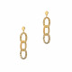 Hammered texture earrings golden by Elsa Lee Paris - Dangling gold earrings hammered silver