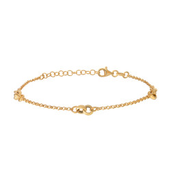 Simple design golden bracelet with intertwined golden rings in silver by Elsa Lee Paris