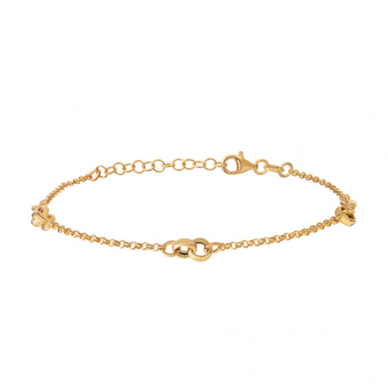 Simple design golden bracelet with intertwined golden rings in silver by Elsa Lee Paris