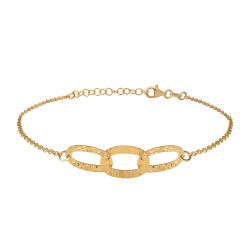 golden bracelet with hammered effect by Elsa Lee Paris gold hammered hoops bracelet in gold silver