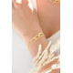 golden bracelet with hammered effect by Elsa Lee Paris gold hammered hoops bracelet in gold silver