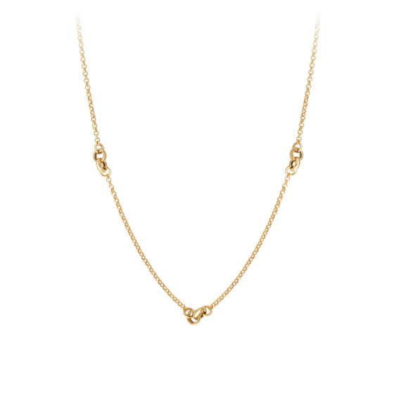 Collier doré fin et minimaliste collier avec double anneaux entrelacés par Elsa Lee Paris