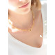 Hammered link golden necklace snaplink circle pendant karabiner by Elsa Lee Paris 