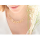 Golden necklace hammered rings gold chocker necklace volume by Elsa Lee Paris