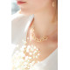 Golden necklace hammered rings gold chocker necklace volume by Elsa Lee Paris