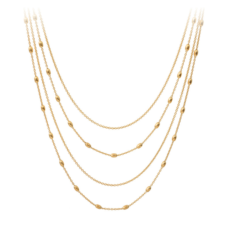 Lydia collection - Golden necklace with four chains | Elsa Lee Paris