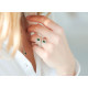 Emerald green open ring pear shaped by Elsa Lee Paris