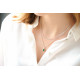 Emerald green teardrop or pear cut double row necklace in silver by Elsa Lee Paris 