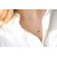 Emerald green teardrop or pear cut double row necklace in silver by Elsa Lee Paris 