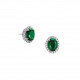 Boucles d'oreilles puces taille oval vert émeraude collection de bijoux habillé en argent par Elsa Lee Paris 