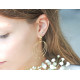 boucles d'oreilles dorées effet créoles 3 cercles dorés effet martelé diamanté Elsa Lee - Boucles d'oreilles fin volume boucles 