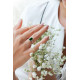 Bague vert émeraude taille émeraude en argent par Elsa Lee Paris bague carrée rectangle verte