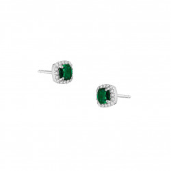 Emerald green studs earrings with its entourage traditional emerald green earrings in silver 925