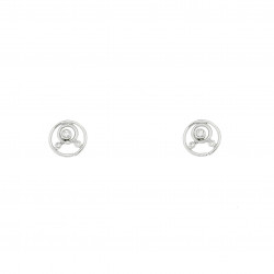 Silver studs earrings rond circle earrings water waves earrings rain - french design by Elsa Lee Paris