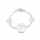 Bulky heavy silver chain bracelet with circle pendant by french jewellery designer Elsa Lee