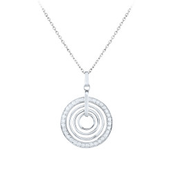 Collier cercles en argent 925 inspiré par les ondes de l'eau par Elsa Lee Paris - collier cercles rondes en argent