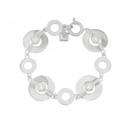 Bracelet volumineux en argent massif avec cercles et grand mousqueton par Elsa Lee Paris