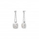 boucles d'oreilles carrée en argent pendantes boucles pendantes carrées pendant carré - Elsa Lee Paris