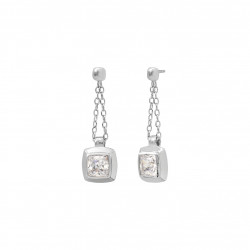 white square dangling earrings silver by Elsa Lee Paris 