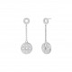 boucles d'oreilles rose des vents pendantes en argent par créatrice de bijoux Elsa Lee. Boucles d'oreilles Rosace