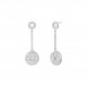 Wind Rose Earrings in silver by French jewellery designer Elsa Lee- Chain drop earrings wind rose