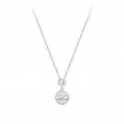 Wind rose necklace in silver with white stones by French jewellery designer Elsa Lee paris 