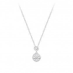 Wind rose necklace in silver with white stones by French jewellery designer Elsa Lee paris 