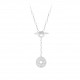 Collier cravate piece ronde rose des vents rosace argent Elsa Lee Paris 