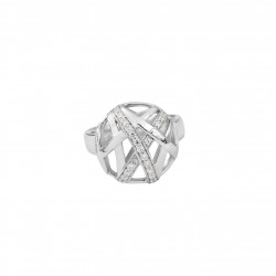 Bague sphere en argent bague volumineuse et contemporaine design atlas et globe argent bijoux par Elsa Lee Paris 