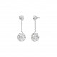 boucles d'oreilles pendantes argent sphere atlas lune ronde chaine par Elsa Lee Paris 