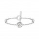 Silver bracelet with 3 balls sets with cubics zirconia by Elsa Lee Paris 