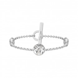 Silver bracelet with 3 balls sets with cubics zirconia by Elsa Lee Paris 