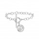Stylish globe pendant bracelet in 925 silver with a T claps by Elsa Lee Paris 