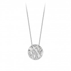 Long chain necklace with a silver globe by Elsa Lee Paris 