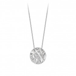 Collier Sautoir pendentif globe sphere en argent 925 par Elsa Lee Paris - sautoir original en argent 