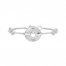 bracelet en argent motif cercle central bracelet lourd en argent raffinée par elsa lee paris 