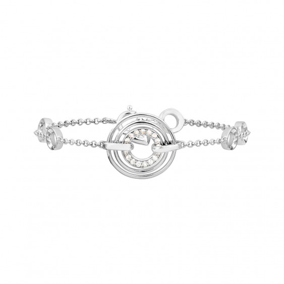 bracelet en argent motif cercle central bracelet lourd en argent raffinée par elsa lee paris 