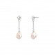 boucles d'oreilles perles naturelles rose baroque en argent par Elsa Lee. Boucles pendantes perles d'eau douce