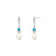 boucles d'oreilles perles blanches naturelles baroque monture argent par créatrice de bijoux Elsa Lee - boucles pendantes