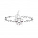 Rosace Bracelet with marquise cut purple and white stone - silver wind rose bracelet by Elsa Lee