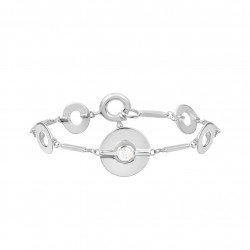 Bracelet pièce monnaie porte bonheur en argent volumineux par créatrice de bijou française Elsa Lee