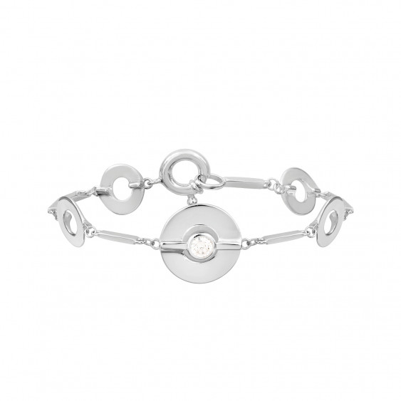 Bracelet pièce monnaie porte bonheur en argent volumineux par créatrice de bijou française Elsa Lee