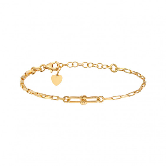Bracelet doré chaîne simple et asymétrique