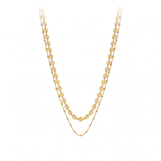 Collier 2 chaînes dorées sans pendentif style minimaliste. Argent doré bijoux Elsa Lee Paris