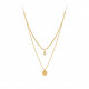 Golden 2 row necklace with golden locket close set, simple design ideal jewellery gift 