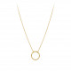 golden necklace with simple silver circle pendant, simple golden silver jewelleries by ELSA LEE Paris 