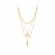 Moon and Feather golden necklace with 3 different chains bohème chic style by ELSA LEE Paris